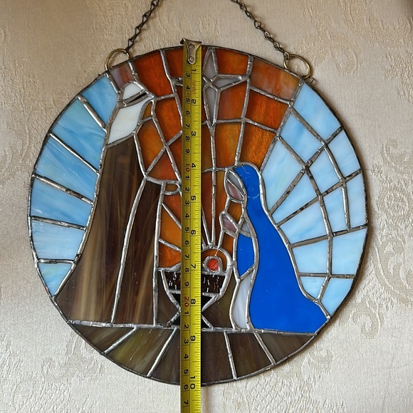 Original, signed Holy Family stained glass, manger scene, Star of Bethlehem - Picture 9 of 12